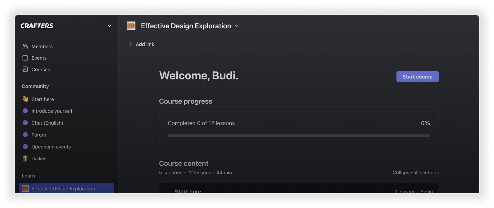 Crafters Platform Learning community for product designers